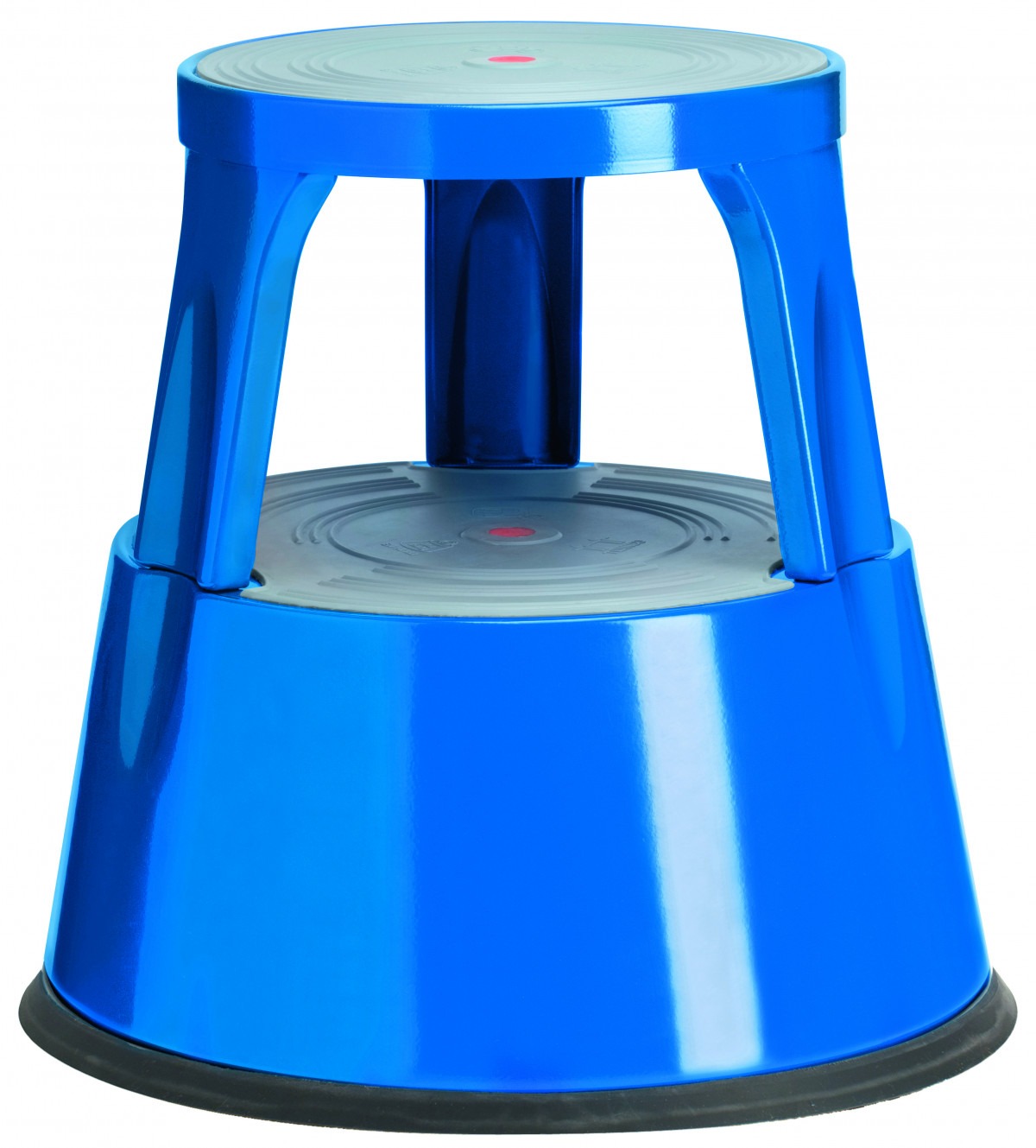 blå stegpall i plåt - 2 steg