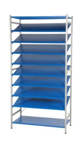 Blå Grundpaket Hylla 5 - 8 Vinklade hyllor 1000 mm