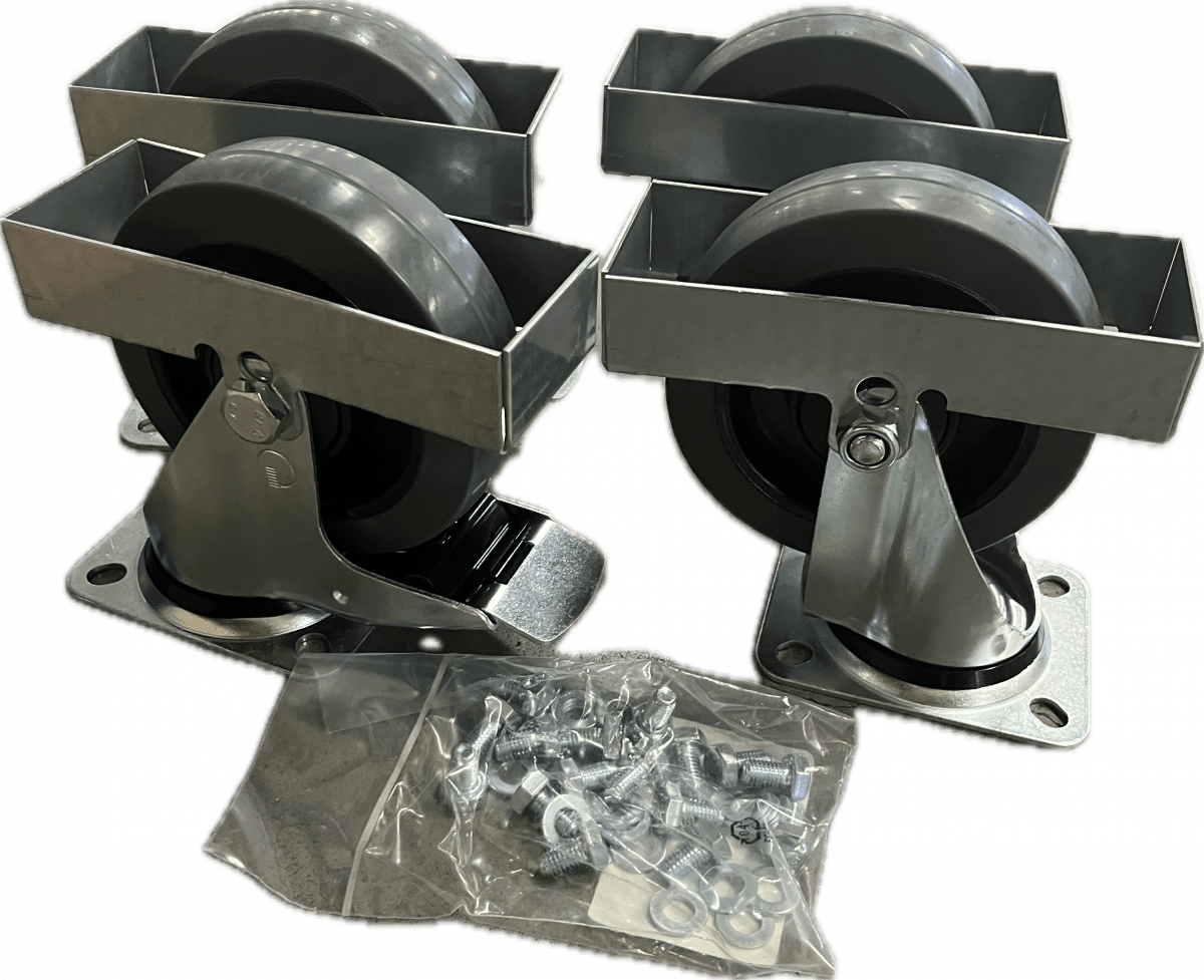 Hjulsats PU/Broms, 125 mm – 4 Länkhjul